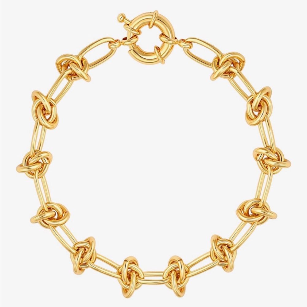 18k Gold Plated Chunky Cuban Oval Link Chain Bracelet